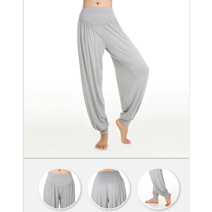 Pantalon sarouel long en modal de couleur unie avec Buddha Stones - image 12