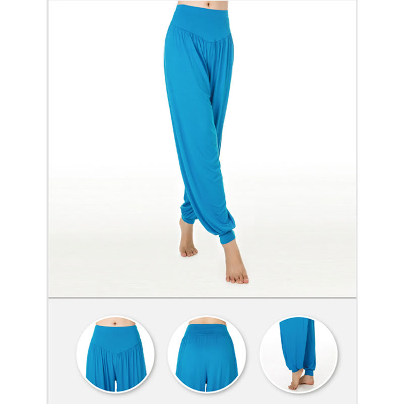 Pantalon sarouel long en modal de couleur unie avec Buddha Stones - image 45