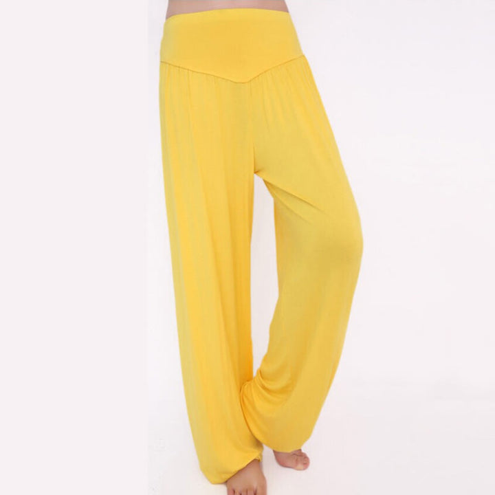 Pantalon sarouel long en modal de couleur unie avec Buddha Stones - image 49