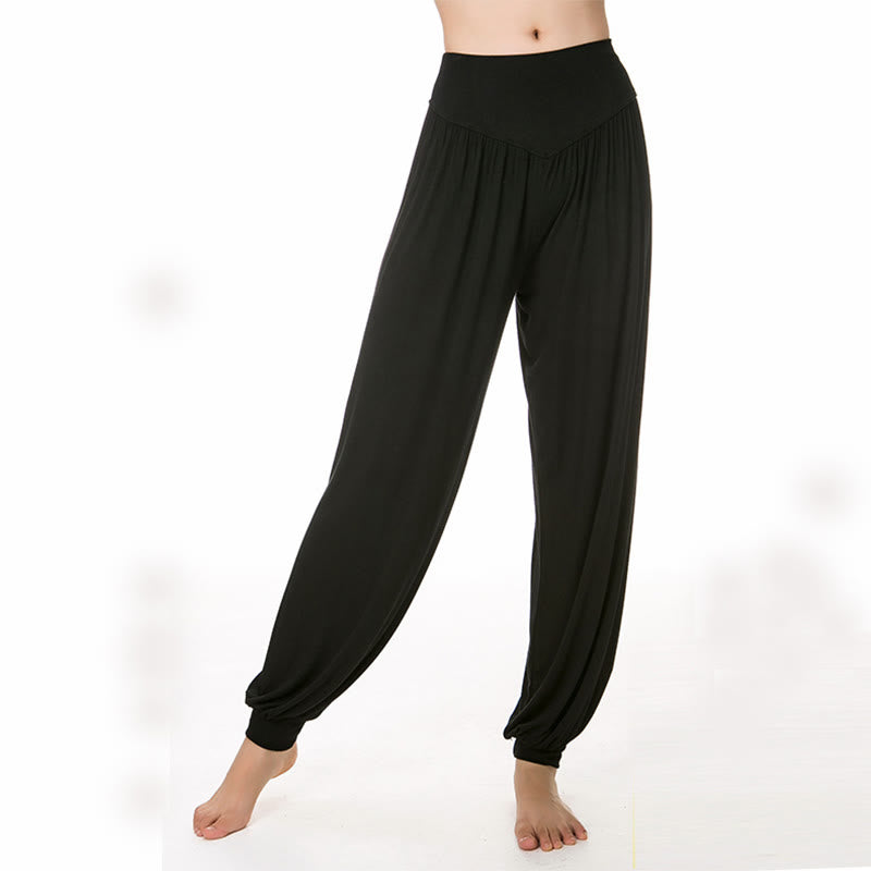 Pantalon sarouel long en modal de couleur unie avec Buddha Stones - image 33