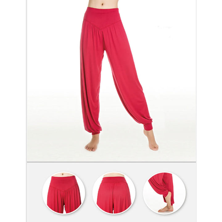 Pantalon sarouel long en modal de couleur unie avec Buddha Stones - image 7