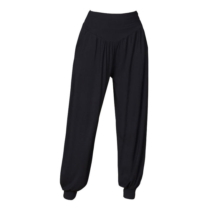 Pantalon sarouel taille haute en modal de couleur unie avec poches et Buddha Stones - image 11