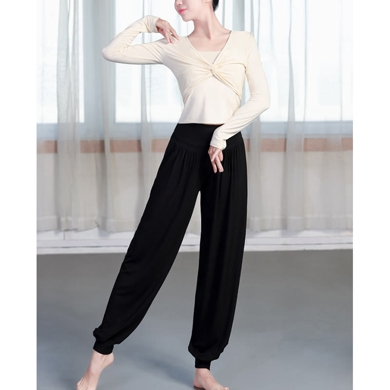 Pantalon harem ample en modal uni Buddha Stones , idéal pour le yoga et la danse. - image 4