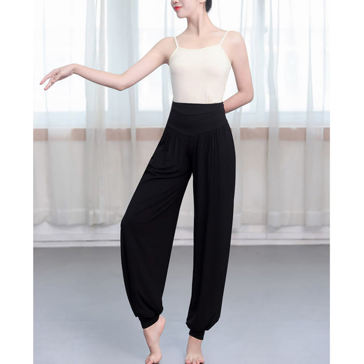 Pantalon harem ample en modal uni Buddha Stones , idéal pour le yoga et la danse. - image 3