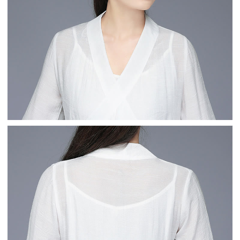 Robe mi-longue style Hanfu Buddha Stones , pantalon à jambes larges, vêtements de méditation, de pratique zen, de yoga et de danse - image 12