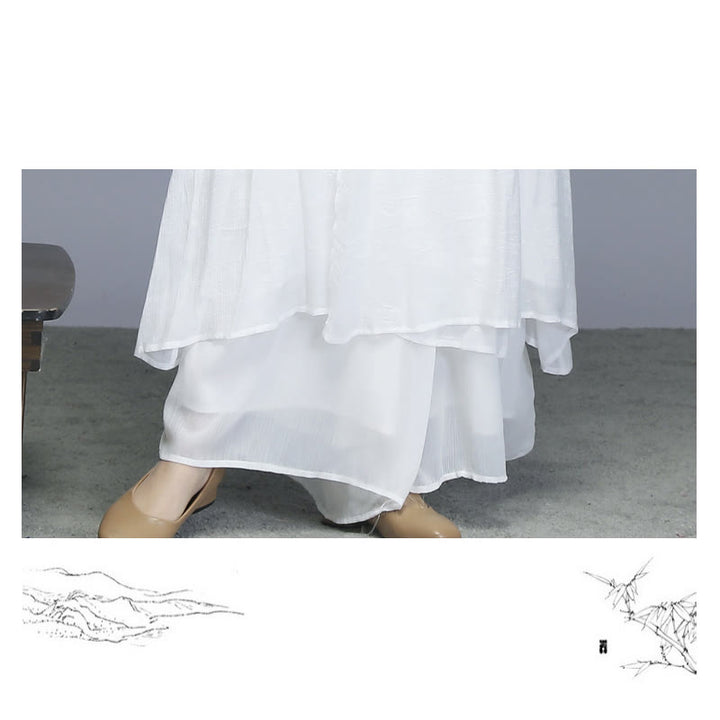 Robe midi style Hanfu Buddha Stones , pantalon large, vêtements de méditation, de pratique zen, de yoga et de danse - image 13