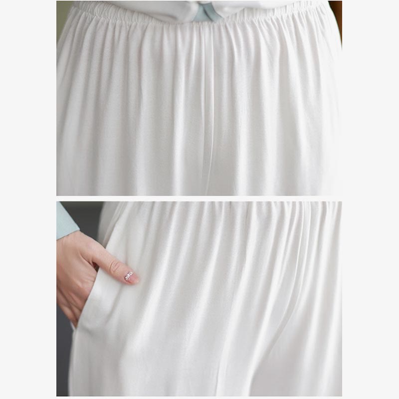 Ensemble de 2 Buddha Stones en coton et lin pour femme avec chemise à manches longues et pantalon de méditation Zen Tai Chi