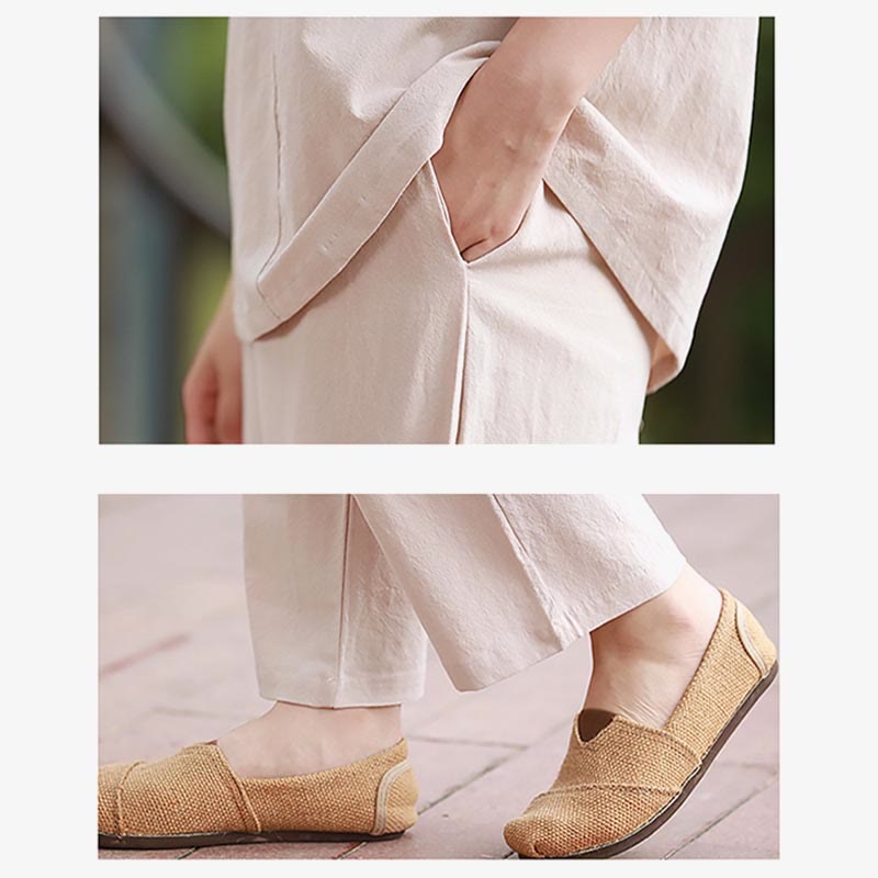 Ensemble 2 pièces chemise et pantalon Buddha Stones pour femme, méditation, zen, tai-chi, coton et lin - image 12