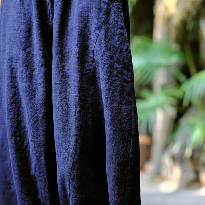 Pantalon de yoga ample de couleur unie avec poches et Buddha Stones