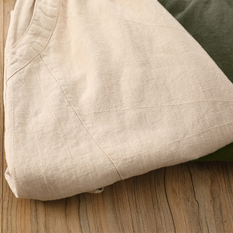 Pantalon de yoga ample de couleur unie avec poches et Buddha Stones - image 54