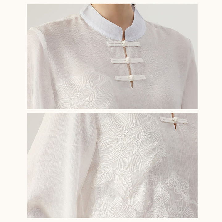 Ensemble de 2 uniformes de Tai Chi à manches longues et boutons en forme de Buddha Stones pour méditation, prière, pratique zen, pour femmes - image 8