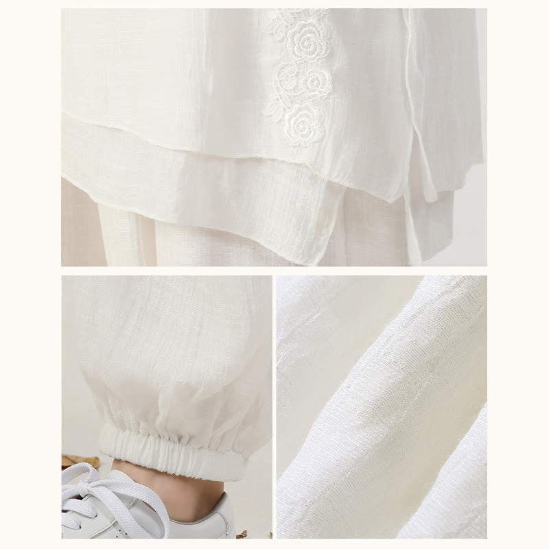 Ensemble de 2 uniformes de Tai Chi à manches longues et boutons en forme de Buddha Stones pour méditation, prière, pratique zen, pour femmes