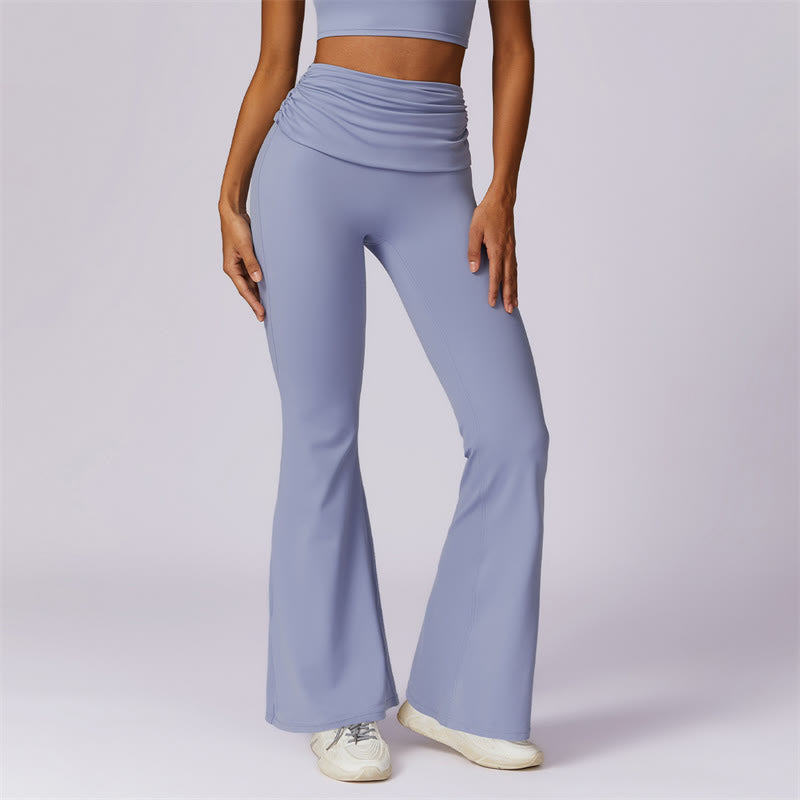 Débardeur dos nu sans manches avec bretelles et soutien-gorge évasé Buddha Stones pour le sport, le fitness et le yoga - Bleu acier clair - Pantalon - US8-10，UK/AU12-14，EU40-42 (XL) - image 18