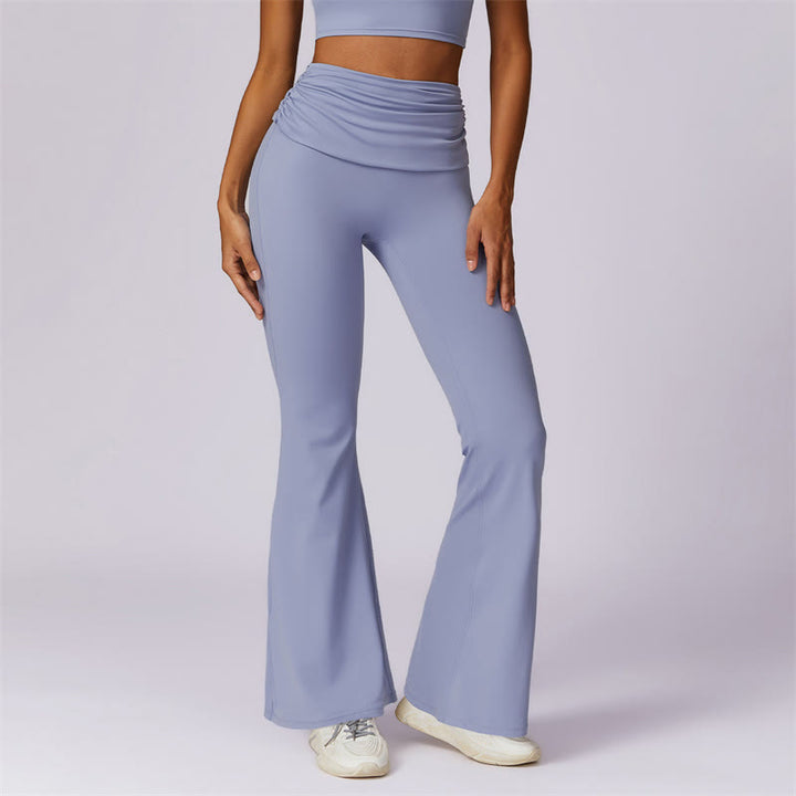 Débardeur dos nu sans manches avec bretelles et soutien-gorge évasé Buddha Stones pour le sport, le fitness et le yoga - Bleu acier clair - Pantalon - US8-10，UK/AU12-14，EU40-42 (XL) - image 18