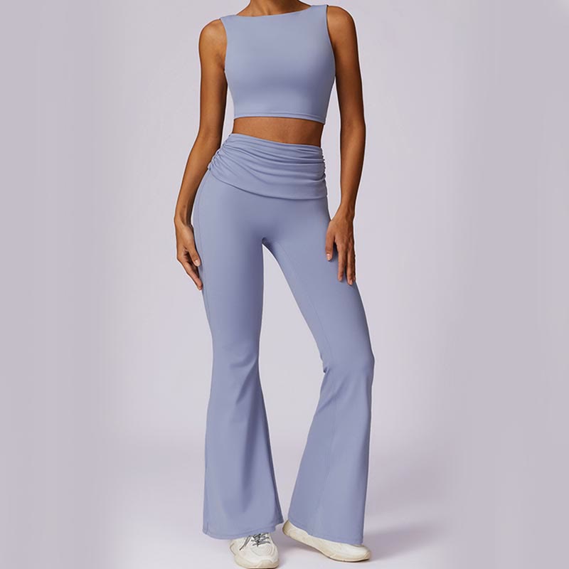 Débardeur dos nu sans manches avec bretelles et soutien-gorge évasé Buddha Stones pour le sport, le fitness et le yoga - image 22