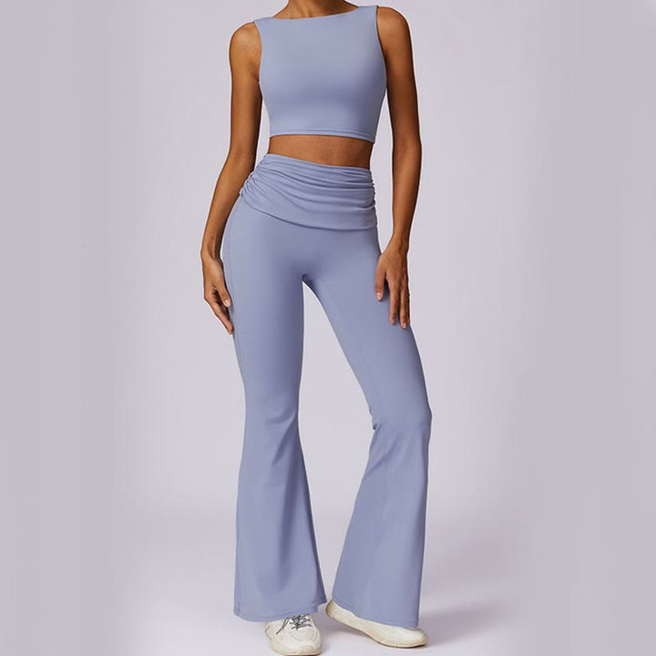 Débardeur dos nu sans manches avec bretelles et soutien-gorge évasé Buddha Stones pour le sport, le fitness et le yoga - image 22