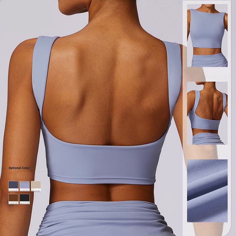 Débardeur dos nu sans manches avec bretelles et soutien-gorge évasé Buddha Stones pour le sport, le fitness et le yoga - image 9