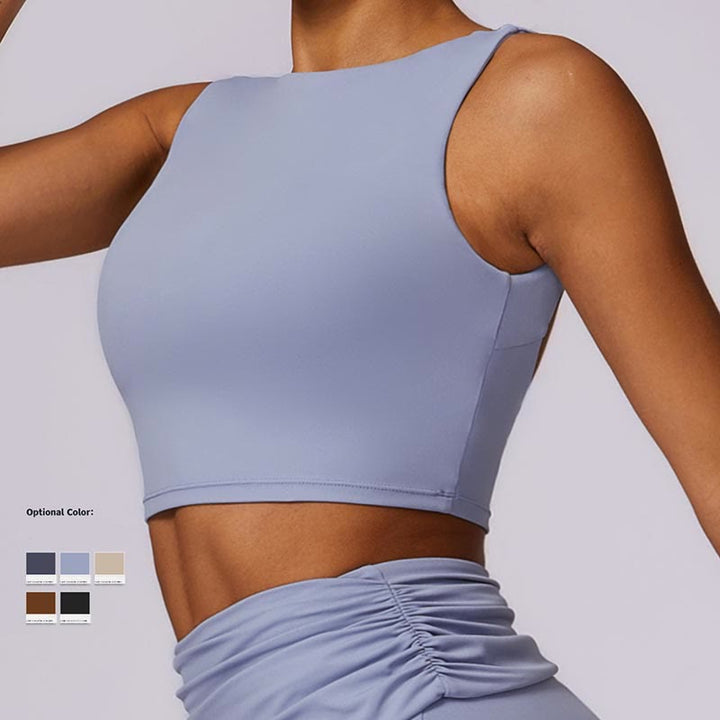 Débardeur dos nu sans manches avec bretelles et soutien-gorge évasé Buddha Stones pour le sport, le fitness et le yoga - image 7