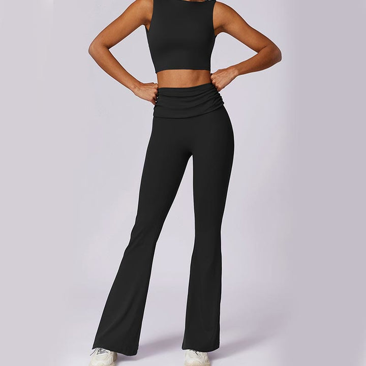 Débardeur dos nu sans manches avec bretelles et soutien-gorge évasé Buddha Stones pour le sport, le fitness et le yoga - image 38