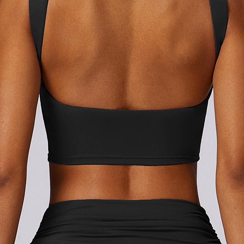 Débardeur dos nu sans manches avec bretelles et soutien-gorge évasé Buddha Stones pour le sport, le fitness et le yoga - image 33