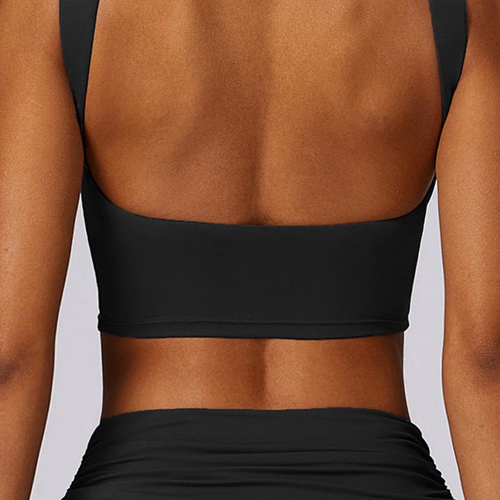 Débardeur dos nu sans manches avec bretelles et soutien-gorge évasé Buddha Stones pour le sport, le fitness et le yoga - image 33