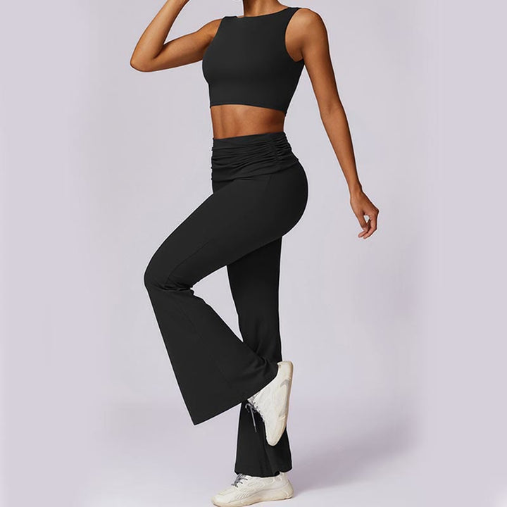 Débardeur dos nu sans manches avec bretelles et soutien-gorge évasé Buddha Stones pour le sport, le fitness et le yoga - image 40