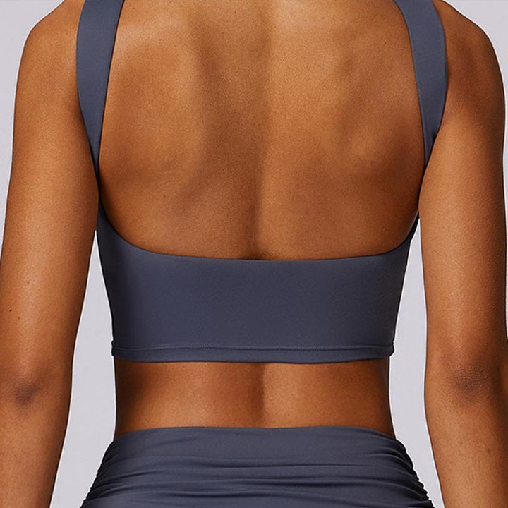Débardeur dos nu sans manches avec bretelles et soutien-gorge évasé Buddha Stones pour le sport, le fitness et le yoga - image 45