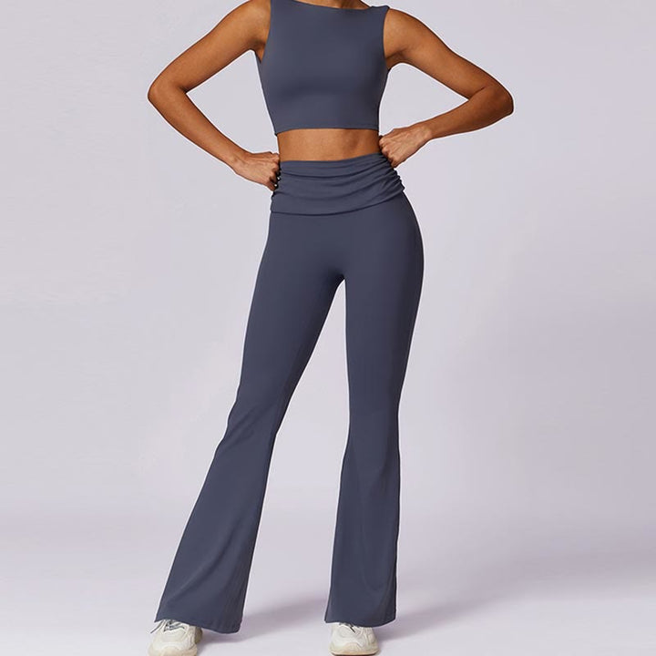 Débardeur dos nu sans manches avec bretelles et soutien-gorge évasé Buddha Stones pour le sport, le fitness et le yoga - image 52