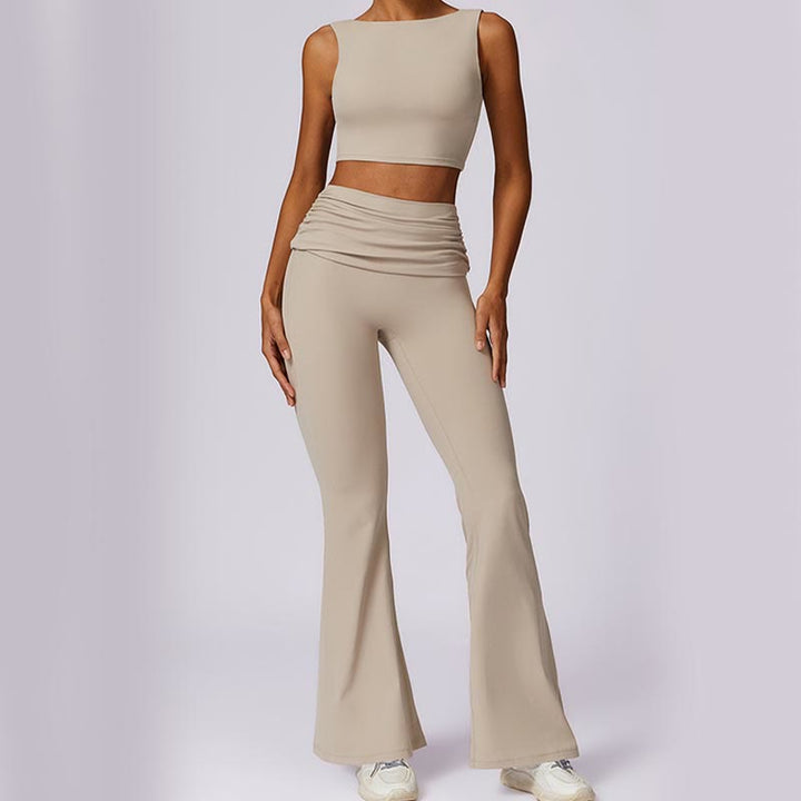 Débardeur dos nu sans manches avec bretelles et soutien-gorge évasé Buddha Stones pour le sport, le fitness et le yoga - image 62