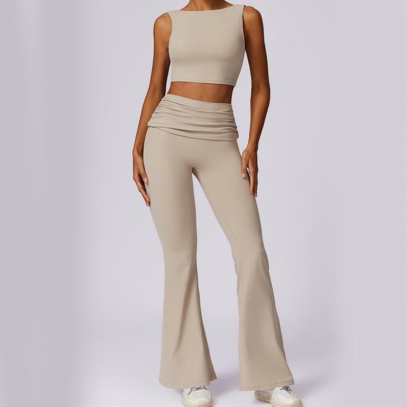 Débardeur dos nu sans manches avec bretelles et soutien-gorge évasé Buddha Stones pour le sport, le fitness et le yoga - image 62