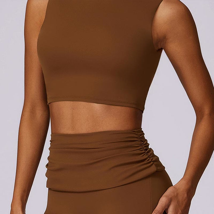 Débardeur dos nu sans manches avec bretelles et soutien-gorge évasé Buddha Stones pour le sport, le fitness et le yoga - image 65