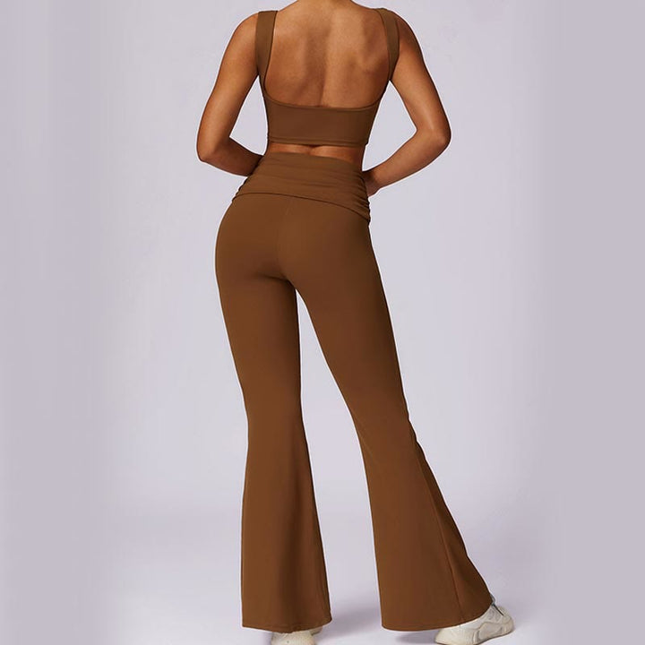 Débardeur dos nu sans manches avec bretelles et soutien-gorge évasé Buddha Stones pour le sport, le fitness et le yoga - image 75