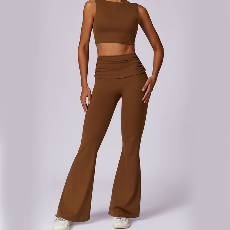 Débardeur dos nu sans manches avec bretelles et soutien-gorge évasé Buddha Stones pour le sport, le fitness et le yoga - image 74