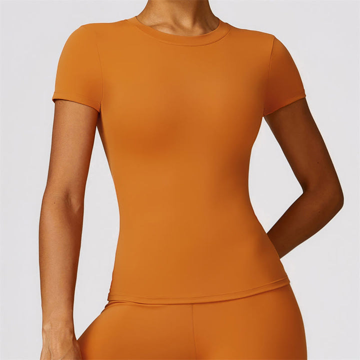 T-shirt à manches courtes pour femmes Buddha Stones, haut, leggings taille haute, pantalon pour le sport, le yoga - Orange - Haut - US8-10，UK/AU12-14，EU40-42 (XL)  - image 13