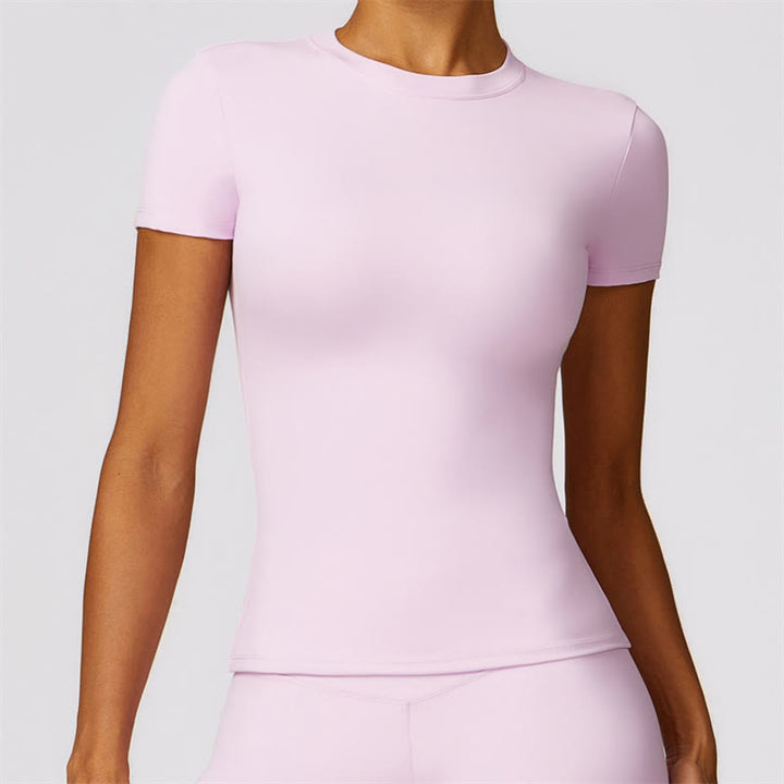 T-shirt à manches courtes pour femmes Buddha Stones, haut, leggings taille haute, pantalon pour le sport, le yoga - Rose - Haut - US8-10，UK/AU12-14，EU40-42 (XL)  - image 56