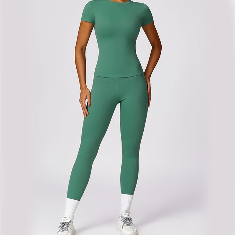 T-shirt à manches courtes pour femmes Buddha Stones, haut, leggings taille haute, pantalon pour le sport, le yoga