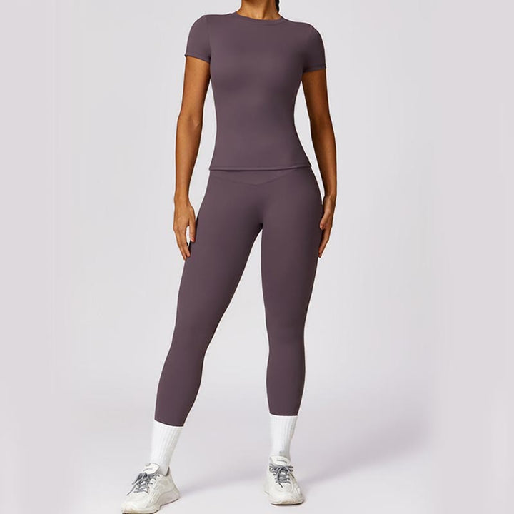 T-shirt à manches courtes pour femmes Buddha Stones, haut, leggings taille haute, pantalon pour le sport, le yoga