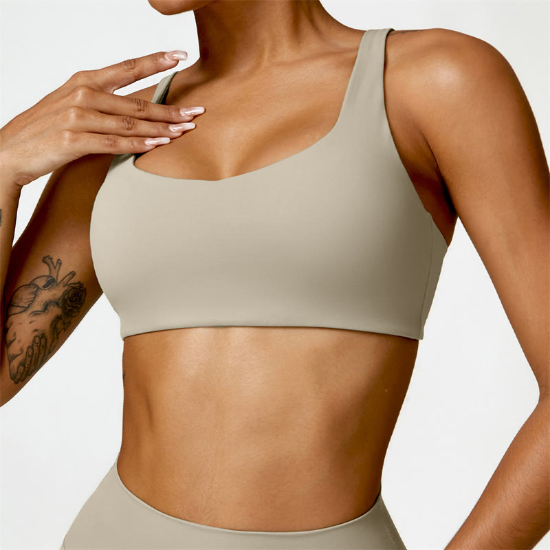 Buddha Stones Gym Sports Yoga Soutien-gorge dos nu Crop Tank Top Shorts - Brun - Haut - US6，UK/AU10，EU38 (XL) - image 48