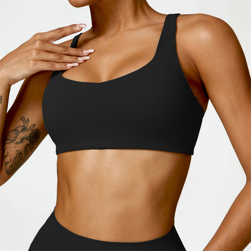 Buddha Stones Gym Sports Yoga Soutien-gorge dos nu Crop Tank Top Shorts - Noir - Haut - US6，UK/AU10，EU38 (XL) - image 0