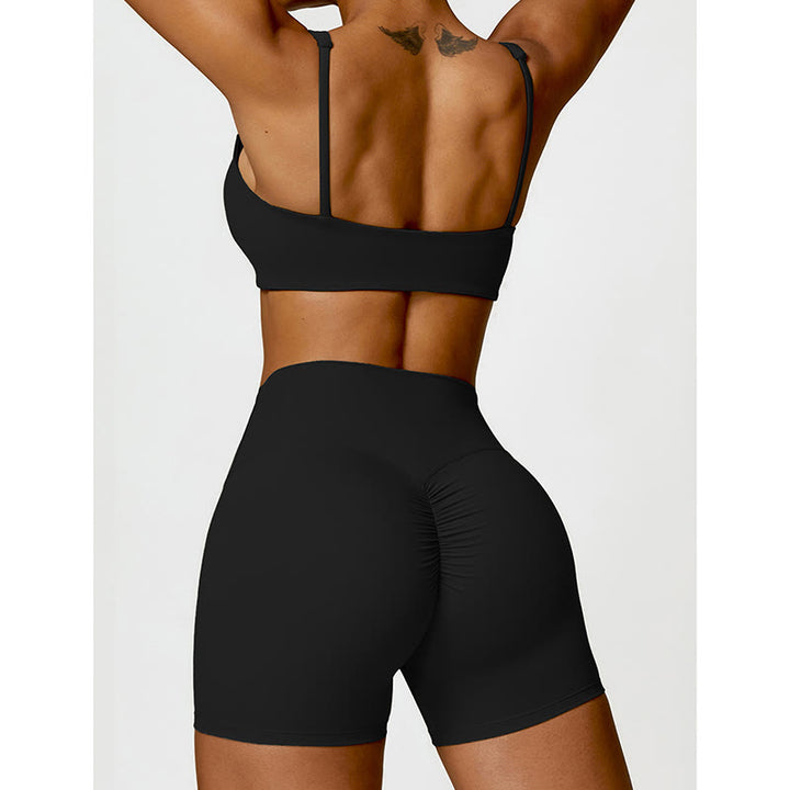 Buddha Stones Gym Sports Yoga Soutien-gorge dos nu Crop Tank Top Shorts - image 2