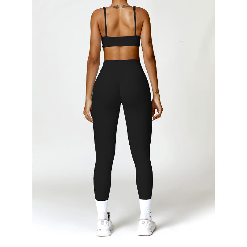 Buddha Stones Gym Sports Yoga Soutien-gorge dos nu Crop Tank Top Shorts - image 5