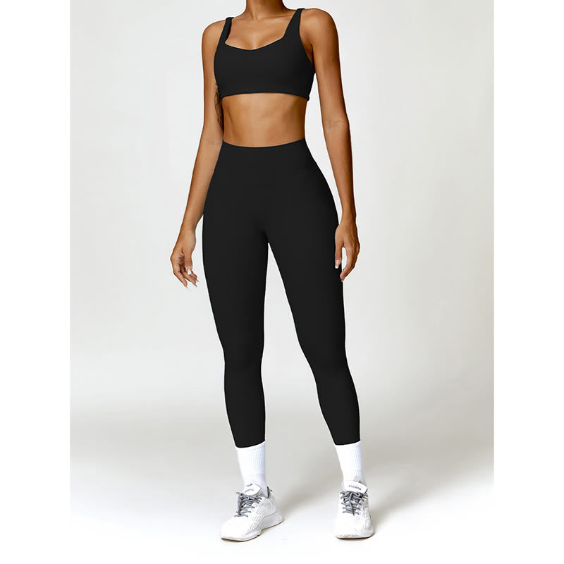 Buddha Stones Gym Sports Yoga Soutien-gorge dos nu Crop Tank Top Shorts - image 4