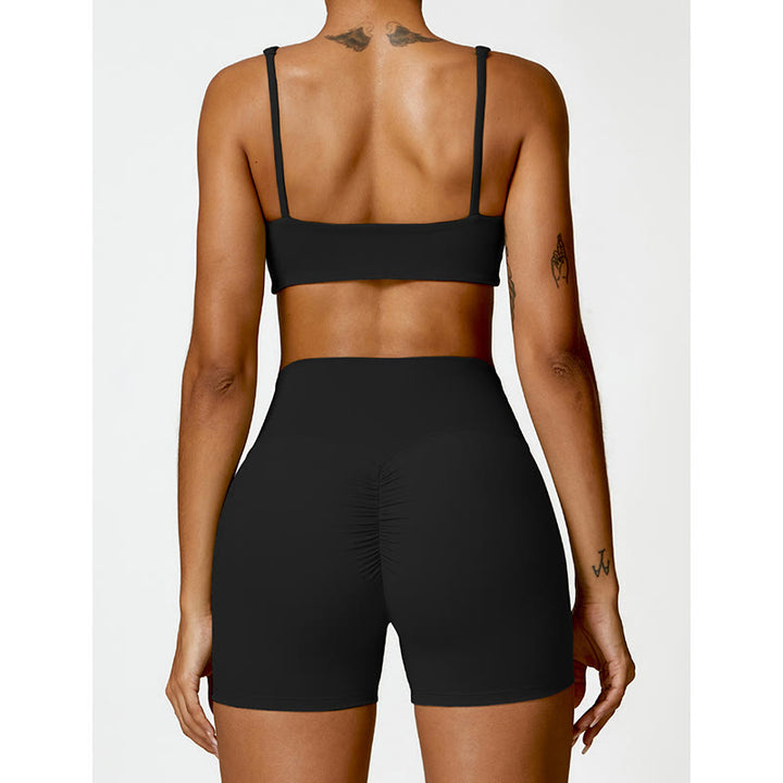 Buddha Stones Gym Sports Yoga Soutien-gorge dos nu Crop Tank Top Shorts - image 3
