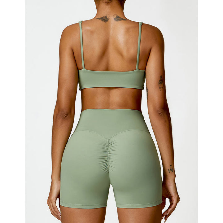 Buddha Stones Gym Sports Yoga Soutien-gorge dos nu Crop Tank Top Shorts - image 33