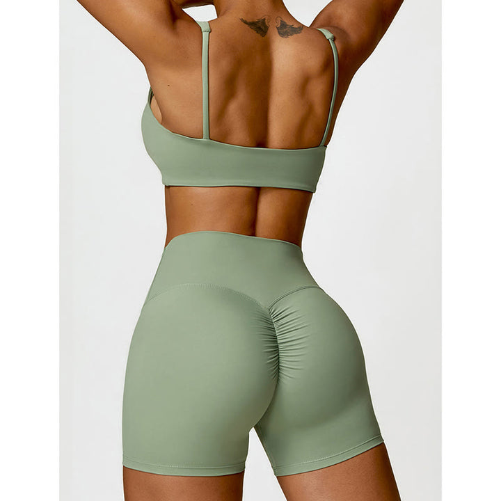 Buddha Stones Gym Sports Yoga Soutien-gorge dos nu Crop Tank Top Shorts - image 34
