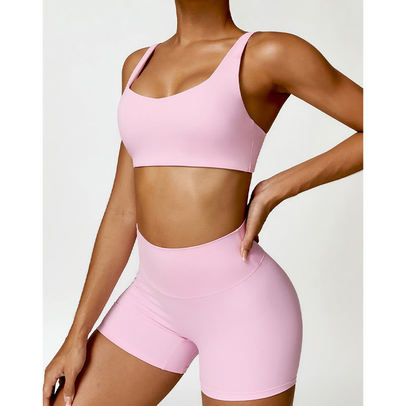 Buddha Stones Gym Sports Yoga Soutien-gorge dos nu Crop Tank Top Shorts - image 38