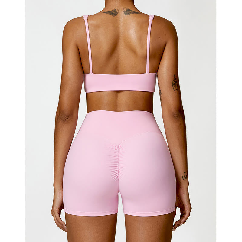 Buddha Stones Gym Sports Yoga Soutien-gorge dos nu Crop Tank Top Shorts - image 40