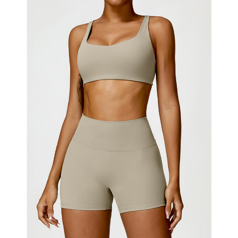 Buddha Stones Gym Sports Yoga Soutien-gorge dos nu Crop Tank Top Shorts - image 51