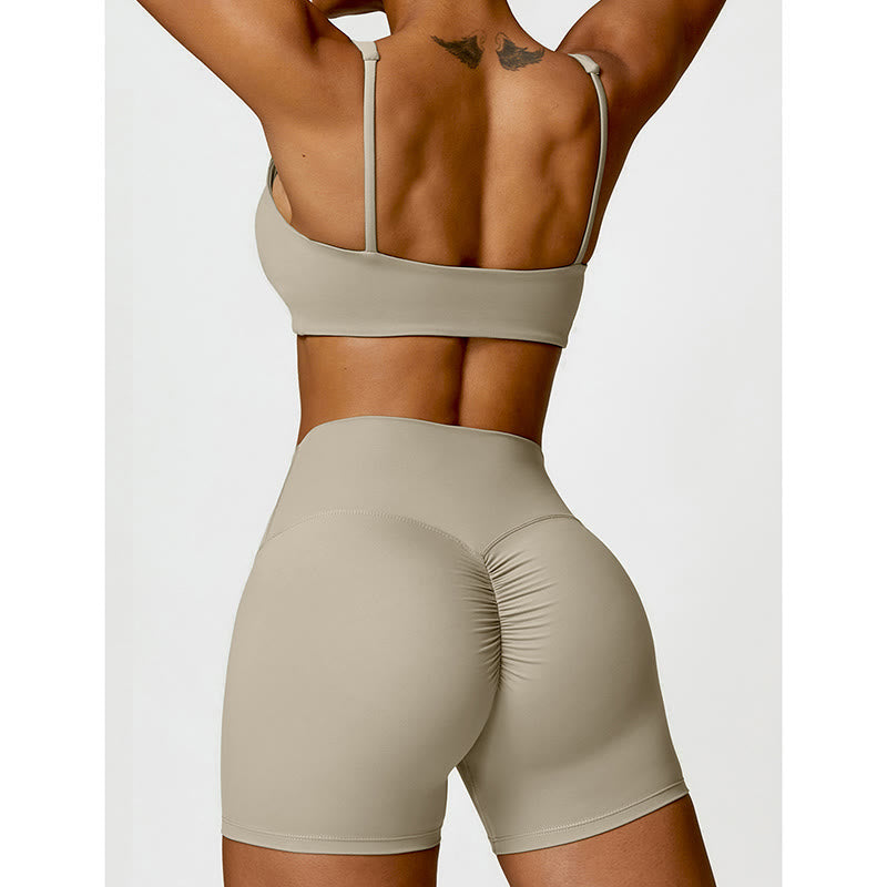 Buddha Stones Gym Sports Yoga Soutien-gorge dos nu Crop Tank Top Shorts - image 52