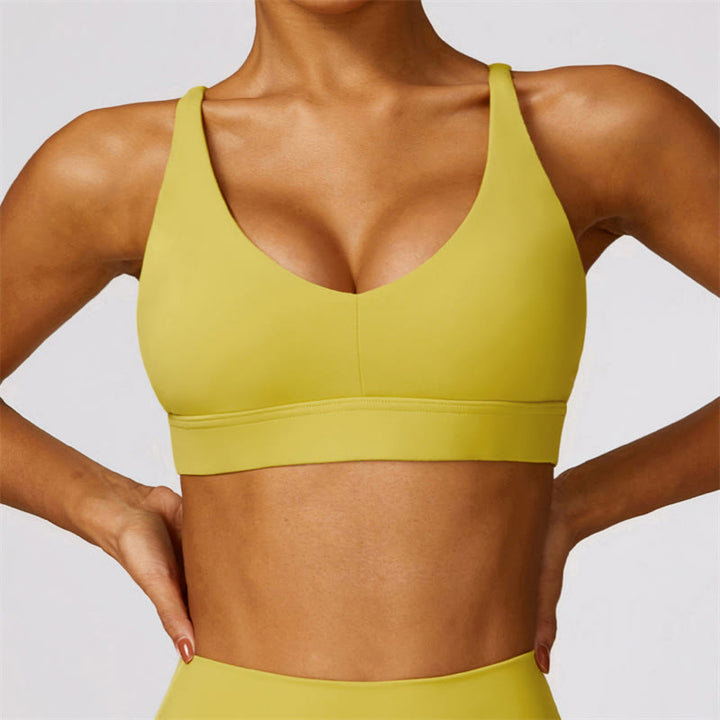 Buddha Stones Gym Sports Yoga Soutien-gorge dos nu Crop Tank Top Short respirant - Jaune - Haut - US8-10，UK/AU12-14，EU40-42 (XL) - image 38